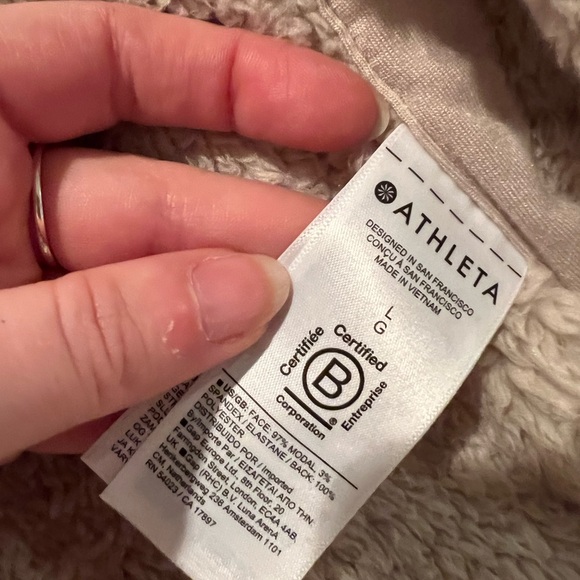 Athleta Women's Cream Sherpa-Lined Jacket Size L - Picture 4 of 5